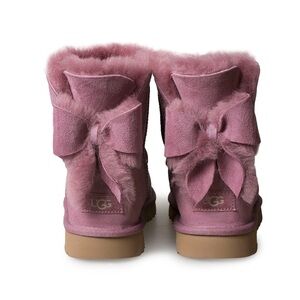 UGG Pink Furry Bow Boots